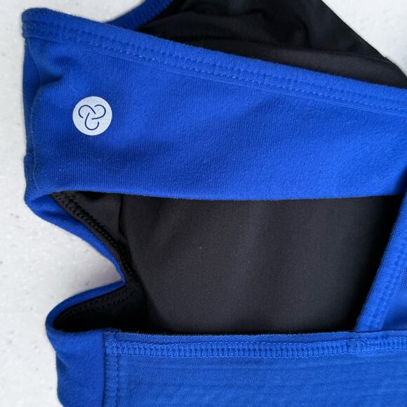 Zella Racerback Cut Out Strappy Sports Bra, Blue size M - Picture 4 of 4